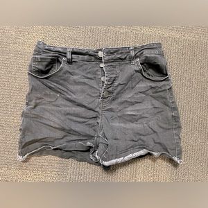 Maurices Black Button Up Super High-Rise Jean Shorts Size 12